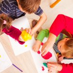 Children playing with modelling clay